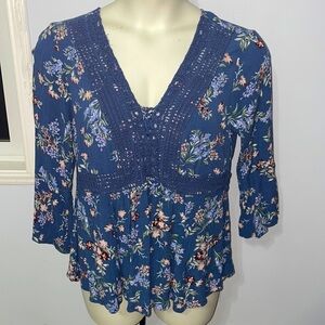 Torrid Embroidered Floral Blouse size L